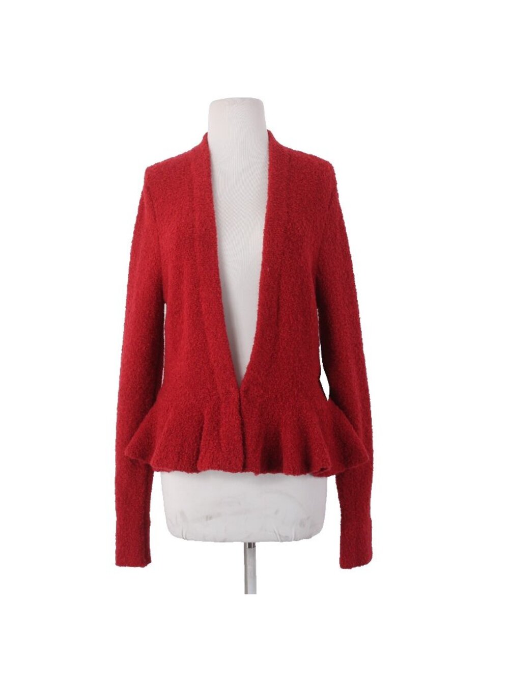 Moda International Cardigan Sweater NEW Sz L Red Acrylic Wool Nylon Cardigan